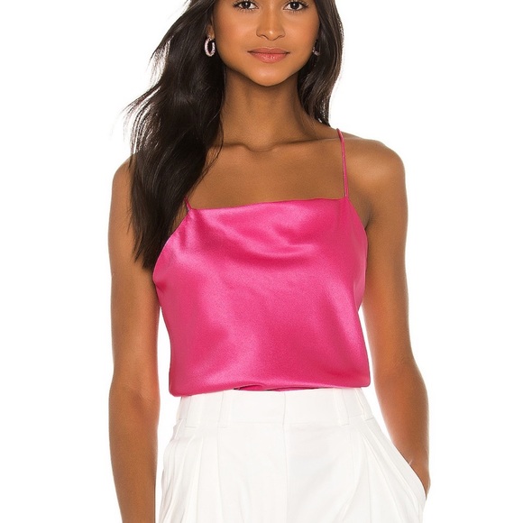 Alice + Olivia Tops - Alice and Olivia Harmon Drapey Slip Tank Wild Pink